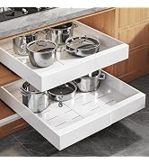 Seinloes 2 Pack Pull Out Cabinet Organizer Expandable Width(13"-21") and Depth(17"-24"), Slide Ou...