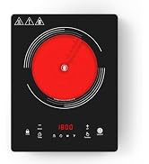 VBGK Single Burner Electric Cooktop,110V 1800W Electric Stove Top with LED Touch Control,8 Power ...