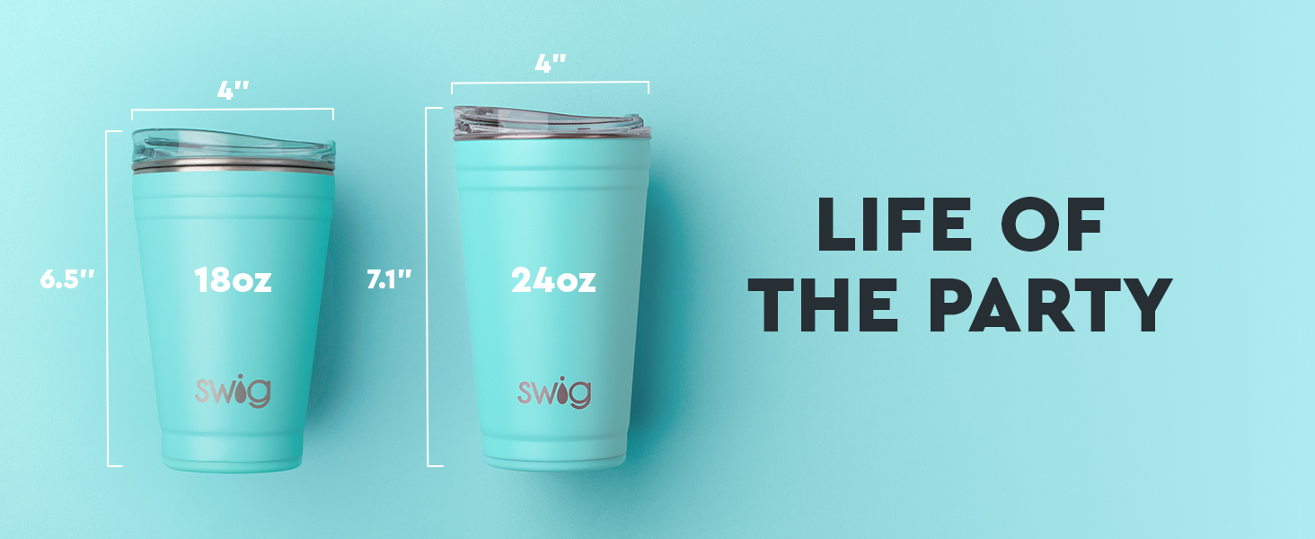 Tumblers with dimensions