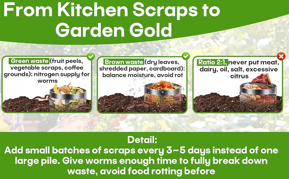 4 Pcs Inground Worm Composting Bin A+4