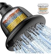 MakeFit Filtered Shower Head - High Pressure Shower Head with Filter for Hard Water Softener - 7 ...