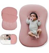 snuggle me Baby Lounger Curve (0-6 Months) - Premium Organic Cotton with Foam Core, Machine-Wash...