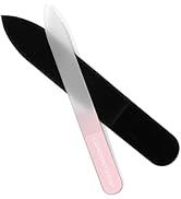 LONDONTOWN Clear Double-Sided Glass Nail File & Care Tool, Professional Grit Etched Crystal Manic...