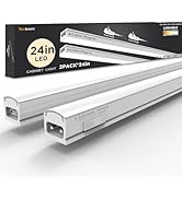 Under Cabinet Lighting Plug in 24in 4Pack AC120V 3CCT 3000/4000/5000K, Super Bright,Linkable Unde...