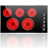 Noxton 36 Inch 5 Burners Electric Cooktop, Built-in 36