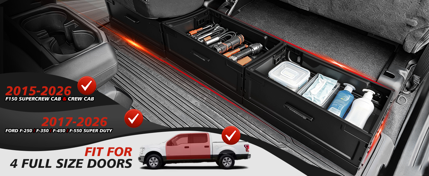F150 Foldable Underseat Storage
