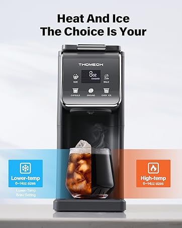 TWOMEOW Coffee Maker Hot & Iced With Bold Setting,Single Serve Coffee Maker For K Cup And Grounds...