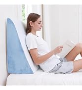 Sasttie Wedge Pillow, 12 Inch Memory Foam Bed Wedge Pillow for Sleeping, Acid Reflux, Back Pain, ...