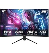 KTC 27 inch Gaming Monitor, 1440P Curved Monitor, 180Hz, 144Hz, 2K, 1500R, 1ms, FreeSync/G-Sync C...
