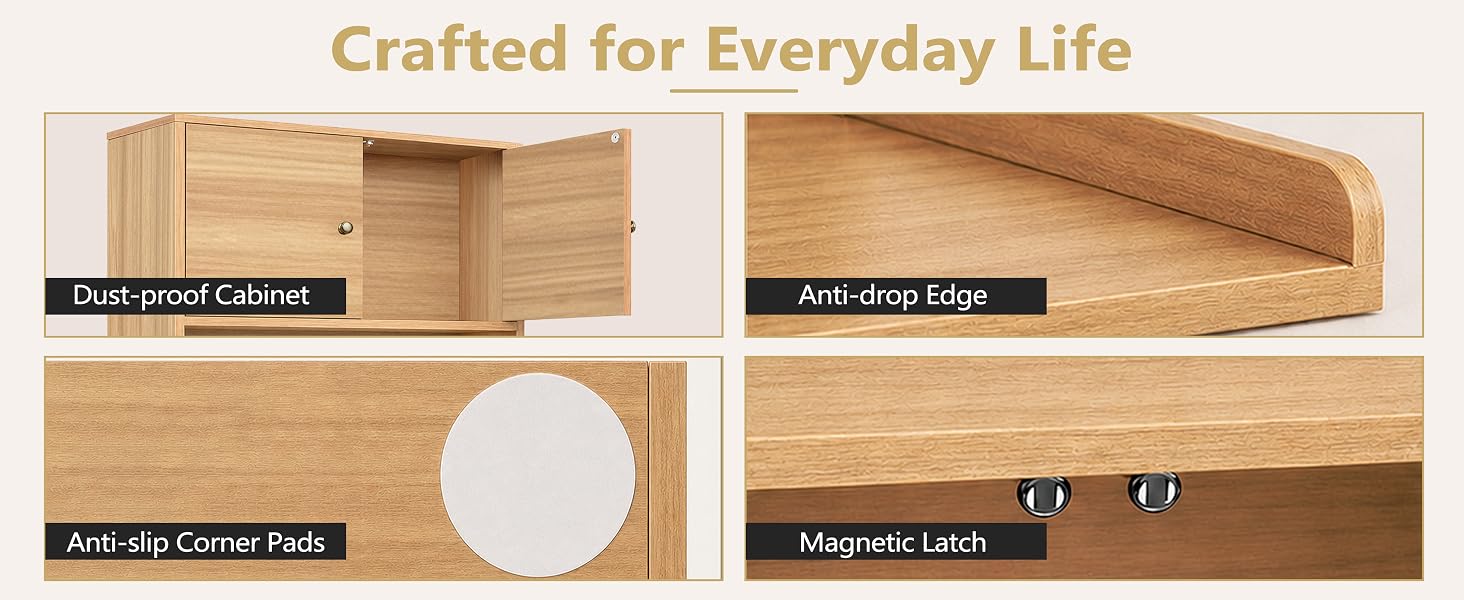 Washer Dryer Countertop with Cabinets, 2-Tier Laundry Countertop with Shelf