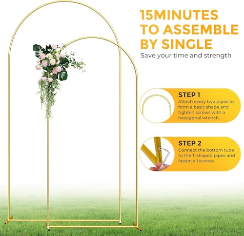 Gold Wedding Arch Backdrop Stand for Wedding Birthday Party Baby Shower Graduation Ceremony Deco