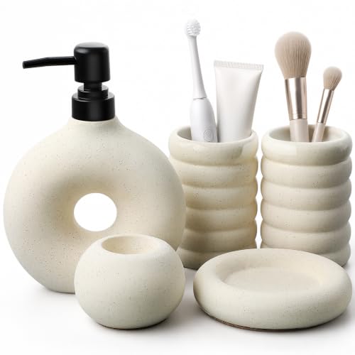 White Bathroom Soap Dispenser Set Soap Dispenser 16Oz