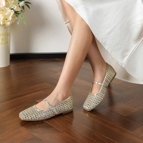 Elegant Ballet Flats Square Toe Slip On