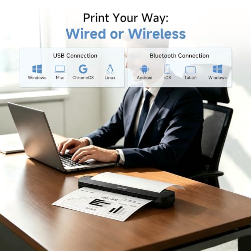 Wireless Bluetooth Inkless Printer for Travel