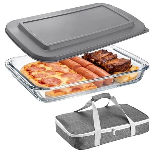 9 x 13in High Borosilicate Glass Casserole with Insulated Carry Bag