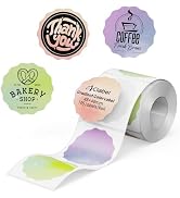 CLABEL 1.57" (40mm) Round Kraft Print Glossy Thermal Labels 1 Roll | 170 stickers, glossy kraft p...