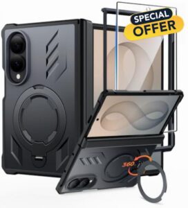 FNTCASE for Samsung Galaxy Z Fold 8 Case with 360 Spin Magnetic Kickstand | Hinge Protection