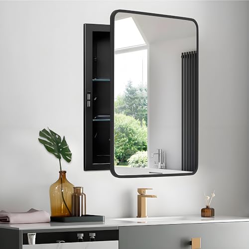 Bathroom Storage Cabinet Mirror | Wall-Mounted or Recessed
