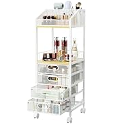 HapiRm Fruit Basket Kitchen Cart - 4-Tier Rolling Storage Cart with Wheels, Fruit Vegetable Baske...