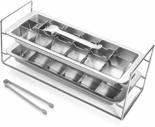 36 Large Cube Slots | Plastic-free stackable freezer mold with easy release lever