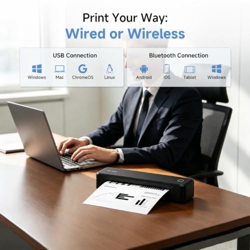 Wireless Bluetooth Inkless Printer for Travel