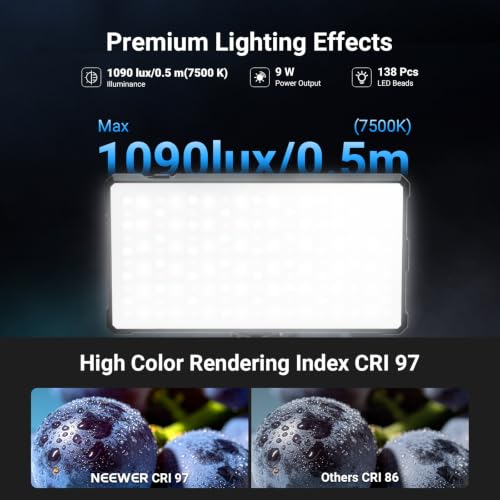 4000mAh Rechargeable Metal Small LED Camera Panel Lighting for DSLR Tripod Streaming Video Recording