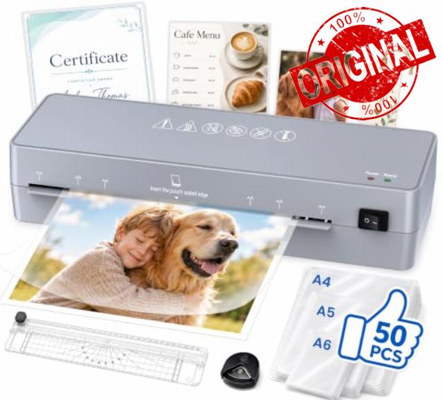 MAXDONE Laminator Machine 9-Inch - 5-in-1 Thermal Laminator Kit                                                          with 50 Laminating Sheets