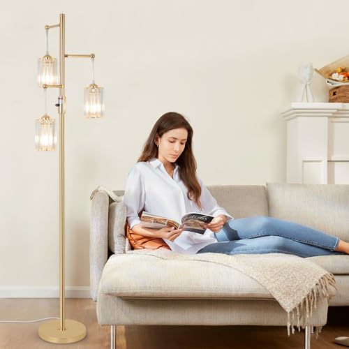3 Lights Modern Crystal Floor Lamp