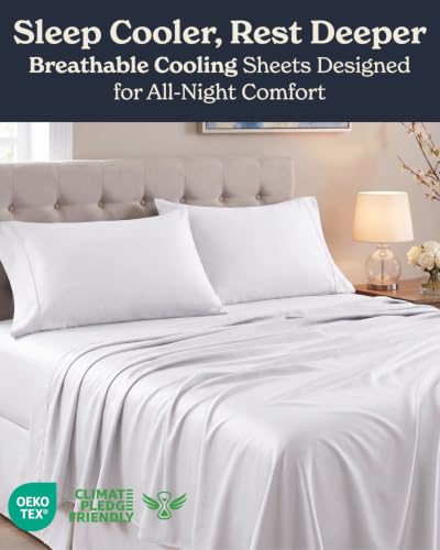 Breathable & Cooling Summer Bed Sheets - Fits Mattress Up to 16" Deep Pockets - Wrinkle & Fade Free