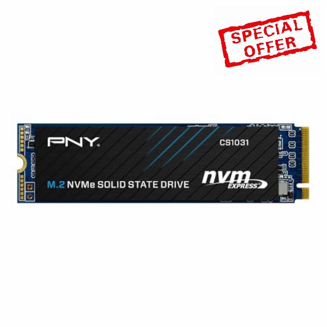 PNY CS1031 500GB PCIe Gen3 x4 NVMe M.2 2280 Internal SSD                                                          Up to 2