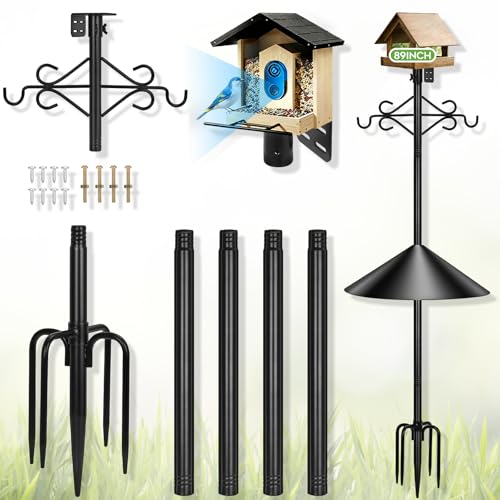 5-Prong Base Adjustable Bird House Pole for Smart Camera Birdfeeder