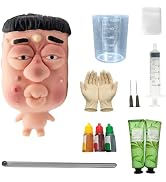Premium Pimple Popper Toy Face, Reusable Pimple Popping Fidget Toy with Upgraded Gloves, 12-Piece...