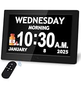 10.1'' Digital Clock With Date And Time, Dementia Clock, Large Display Alarm Clock For Seniors, 1...