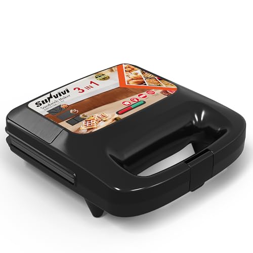 Black | for Belgian Waffle/Panini/Grill/Pancake Griddle/Breakfast