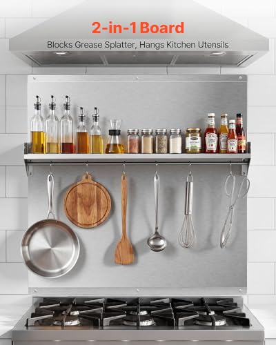 Ultra Flat Splatter Guard with Storage Shelf & Hanging Rack