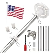 Kromart Flag Pole Light Solar Powered, 160 LED High Lumen Solar Flag Pole Light Top Mount, Up to ...