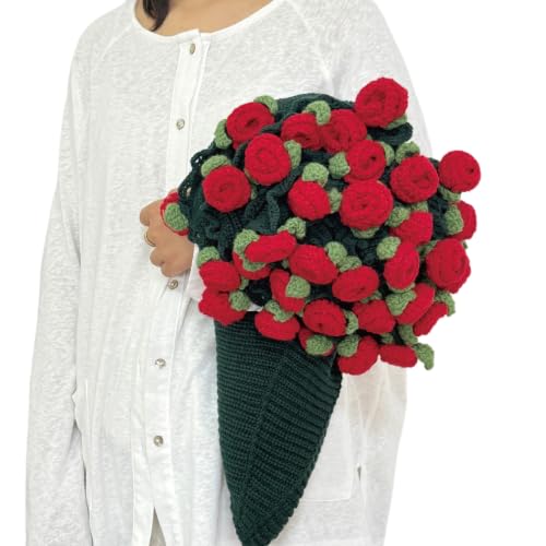 39" Handmade Green Blanket Gift | Crochet Rose Flowers Romantic for her Birthday