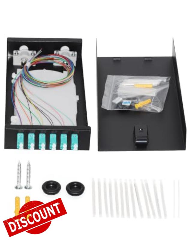 OM3 LC Fiber Rack Mount Enclosure Box 6 Port 12 Core                                                          Fiber Patch Panel Rack Mount LC