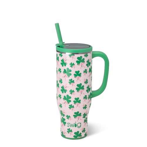 Clover Crush | Triple Insulated Stainless Steel - Handle & Straw Included - Extra Large Capacity - Cup Holder Friendly