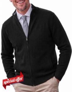 Runcati Mens Full Zip Cardigan Sweater Casual Slim Fit Knit Fall Sweaters                                                          Long Sleeve Sweaters with Pockets
