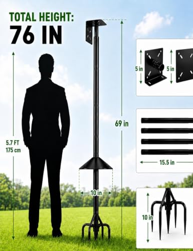 with Squirrel Baffle) (76in-Pole with Baffle)