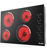 Cooksir 30 Inch Electric Cooktop - 9000W Power Built-in (29.13" x 19.29") Ceramic Stove 30 In 5 B...