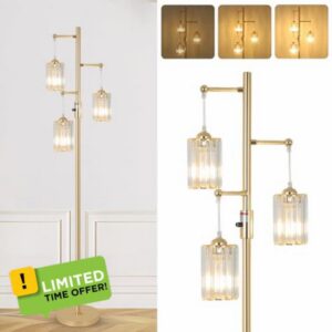 Dimmable Gold Floor Lamps for Living Room
