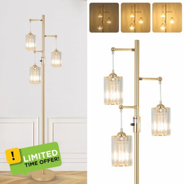 Dimmable Gold Floor Lamps for Living Room