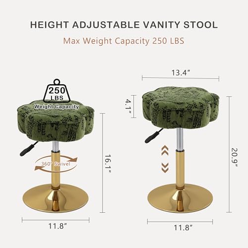 Green Flower Shaped Vanity Chair