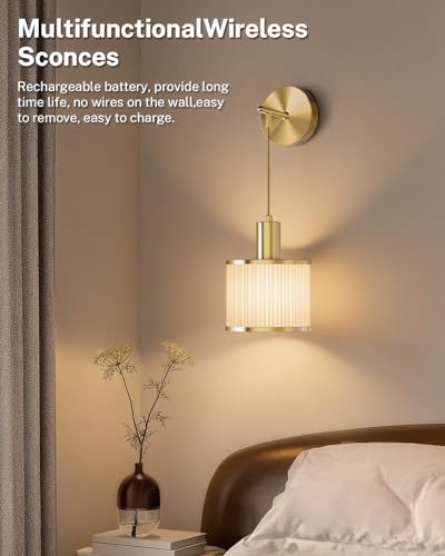 Wireless Rechargeable Lights | Modern Cordless Wall Sconces with Remote Control