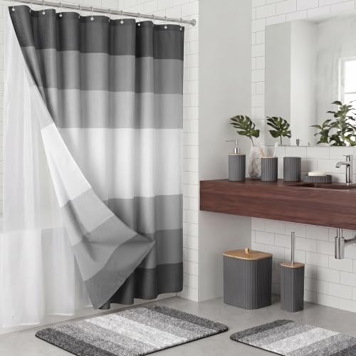 23PC Gradient Striped Shower Curtain