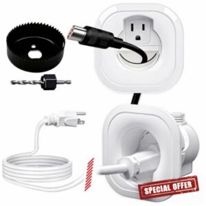 in Wall Cable Management kit Recessed TV Outlet W/Hole Saw & Drill Template Power & Low Voltage Wire Safe tv Cable Hider wall kit for Wall Mounted TV Home Theate