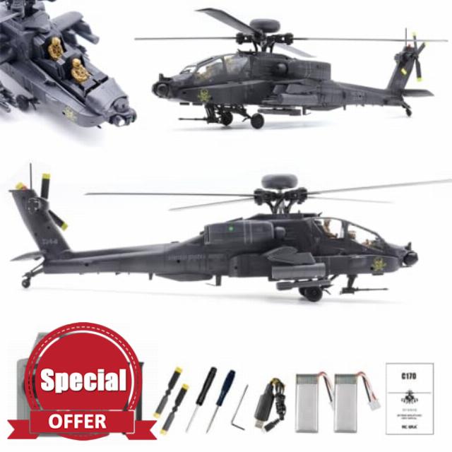 1/48 C170 RC ERA AH-64D Apache RC Helicopter(Hand-drawn Pilot)2.4G 6CH Flybarless with Optical Flow Positioning