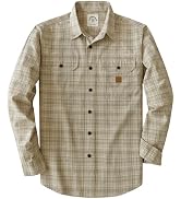 Dubinik Men's Cotton Long Sleeve Button-Down Classic Fit Plaid Work Shirt | Premium Lightweight ...